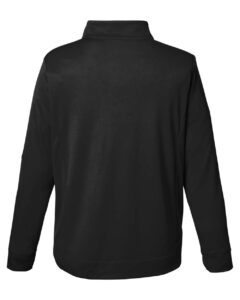 CORE365 CE404 Men’s Market Snag Protect Mesh Colorblock Quarter-Zip Pullover – Black/ Carbon (back)