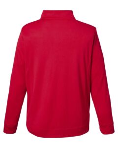 CORE365 CE404 Men’s Market Snag Protect Mesh Colorblock Quarter-Zip Pullover – Classic Red/ Carbon (back)