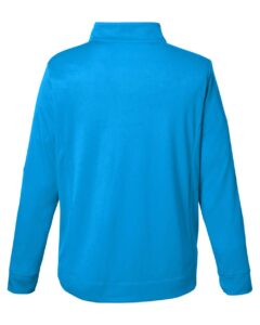 CORE365 CE404 Men’s Market Snag Protect Mesh Colorblock Quarter-Zip Pullover – Electric Blue/ Carbon (back)