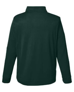 CORE365 CE404 Men’s Market Snag Protect Mesh Colorblock Quarter-Zip Pullover – Forest/ Carbon (back)