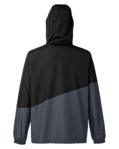 CORE365 CE710 Unisex Techno Lite Colorblock Windbreaker – Black/ Carbon (back)
