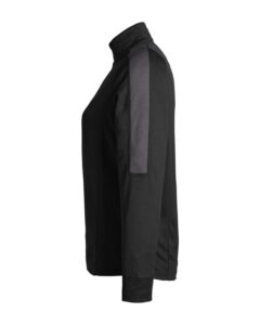 CORE365 CE404W Women’s Market Snag Protect Mesh Colorblock Quarter-Zip Pullover – Black/ Carbon (side)