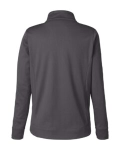 CORE365 CE404W Women’s Market Snag Protect Mesh Colorblock Quarter-Zip Pullover – Carbon/ Black (back)