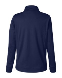 CORE365 CE404W Women’s Market Snag Protect Mesh Colorblock Quarter-Zip Pullover – Classic Navy Heather/ Carbon (back)