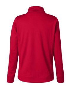 CORE365 CE404W Women’s Market Snag Protect Mesh Colorblock Quarter-Zip Pullover – Classic Red/ Carbon (back)