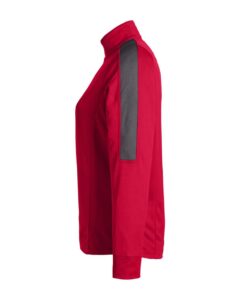 CORE365 CE404W Women’s Market Snag Protect Mesh Colorblock Quarter-Zip Pullover – Classic Red/ Carbon (side)