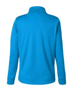 CORE365 CE404W Women’s Market Snag Protect Mesh Colorblock Quarter-Zip Pullover – Electric Blue/ Carbon (back)