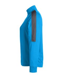 CORE365 CE404W Women’s Market Snag Protect Mesh Colorblock Quarter-Zip Pullover – Electric Blue/ Carbon (side)