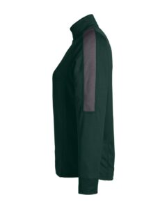 CORE365 CE404W Women’s Market Snag Protect Mesh Colorblock Quarter-Zip Pullover – Forest/ Carbon (side)