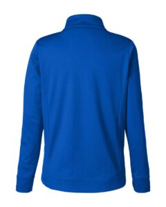 CORE365 CE404W Women’s Market Snag Protect Mesh Colorblock Quarter-Zip Pullover – True Royal/ Carbon (back)
