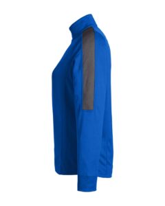 CORE365 CE404W Women’s Market Snag Protect Mesh Colorblock Quarter-Zip Pullover – True Royal/ Carbon (side)