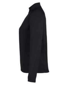 CORE365 CE418W Women’s Origin Performance Pique Quarter-Zip Pullover – Black/ Carbon (side)