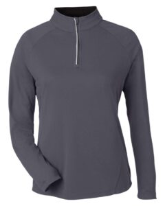 CORE365 CE418W Women’s Origin Performance Pique Quarter-Zip Pullover – Carbon/ Black