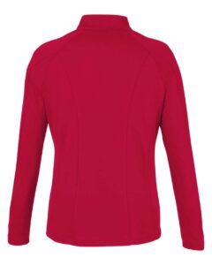 CORE365 CE418W Women’s Origin Performance Pique Quarter-Zip Pullover – Classic Red/ Carbon (back)