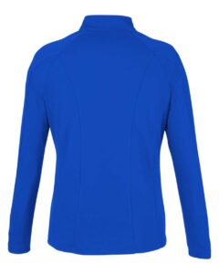 CORE365 CE418W Women’s Origin Performance Pique Quarter-Zip Pullover – True Royal/ Carbon (back)