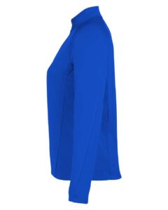 CORE365 CE418W Women’s Origin Performance Pique Quarter-Zip Pullover – True Royal/ Carbon (side)