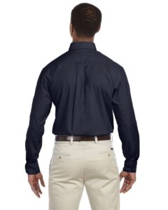 Harriton M510T Men’s Tall Essential Poplin – Navy (on model back)