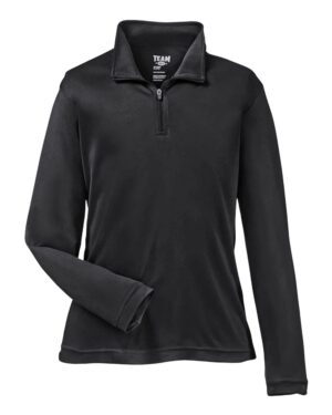 Team 365 TT31Y Youth Zone Performance Quarter-Zip Pullover – Black