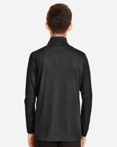 Team 365 TT31Y Youth Zone Performance Quarter-Zip Pullover – Black (on model back)
