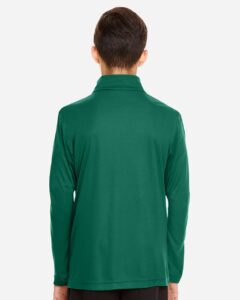 Team 365 TT31Y Youth Zone Performance Quarter-Zip Pullover – Sport Forest (on model back)
