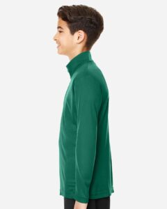 Team 365 TT31Y Youth Zone Performance Quarter-Zip Pullover – Sport Forest (on model side)