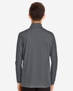 Team 365 TT31Y Youth Zone Performance Quarter-Zip Pullover – Sport Graphite (on model back)