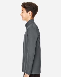 Team 365 TT31Y Youth Zone Performance Quarter-Zip Pullover – Sport Graphite (on model side)