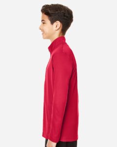 Team 365 TT31Y Youth Zone Performance Quarter-Zip Pullover – Sport Red (on model side)