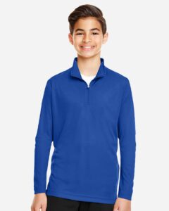Team 365 TT31Y Youth Zone Performance Quarter-Zip Pullover – Sport Royal (on model)