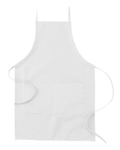 Big Accessories APR53 Apron with Pocket – White