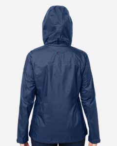 Marmot M15866 Women’s PreCip® Eco Packable Rain Jacket – Arctic Navy (on model back)