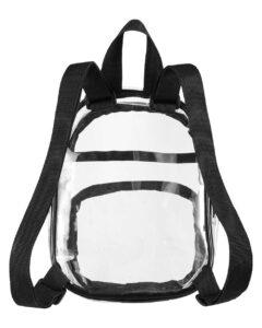BAGedge BE268 Clear PVC Mini Backpack – Black (back)