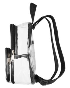 BAGedge BE268 Clear PVC Mini Backpack – Black (side)