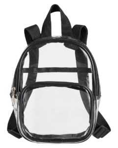 BAGedge BE268 Clear PVC Mini Backpack – Black