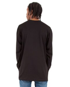 Shaka Wear SHALS Unisex Active Long Sleeve Tee – Black (on model back)