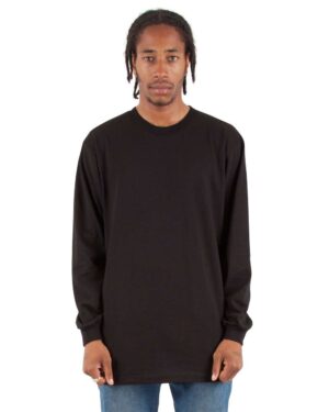 Shaka Wear SHALS Unisex Active Long Sleeve Tee – Black (on model)