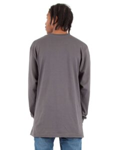 Shaka Wear SHALS Unisex Active Long Sleeve Tee – Dark Grey (on model back)