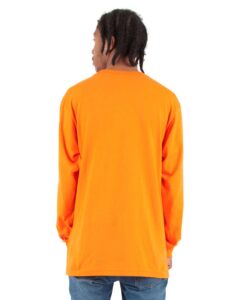 Shaka Wear SHALS Unisex Active Long Sleeve Tee – Orange (on model back)