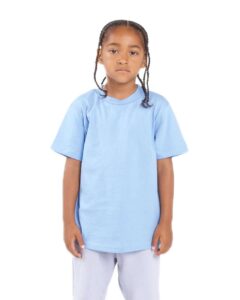 Shaka Wear SHSSY Youth Active Tee – Sky Blue (on model)