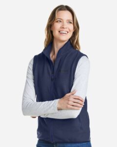 Marmot M15779 Women’s M2 Rocklin Vest – Arctic Navy (on model side)