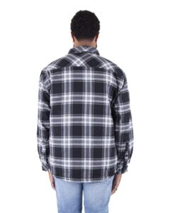 Shaka Wear SHPFJ Unisex Plaid Jacket – Black (on model back)