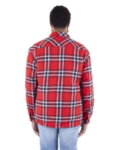 Shaka Wear SHPFJ Unisex Plaid Jacket – Red (on model back)