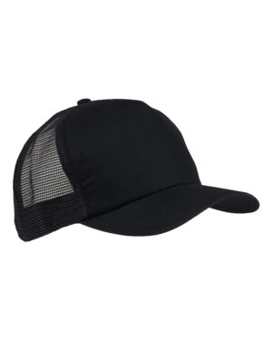 Big Accessories BX010 Twill Trucker Cap – Black