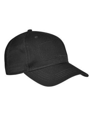 Big Accessories BA656T Patch Trucker Cap – Black/ Black/ Black