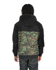 Shaka Wear SHWBJ Unisex Windbreaker Jacket – Black/ Camo Green (on model back)