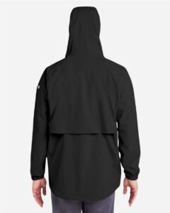 HUK H400148 Men’s Rover Rain Jacket – Black (on model back)