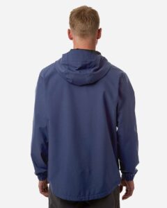 HUK H400159 Men’s Storm Rain Jacket – Naval Academy (on model back)