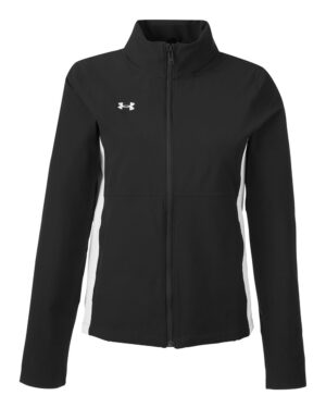 Under Armour 1389661 Women’s Rival Stretch Jacket – Black/ White/ White