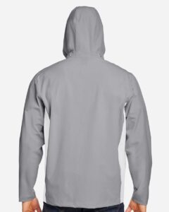 Under Armour 1390159 Men’s Rival Stretch Jacket – Mod Grey/ White (on model back)