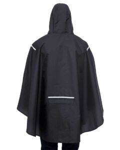 Team 365 TT71 Unisex Zone Protect Packable Poncho – Black (on model back)